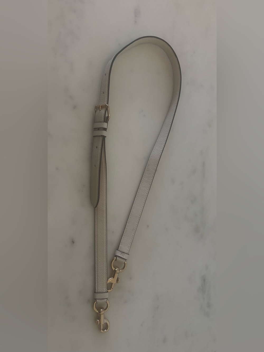 Coach Cream/Ivory Leather Replacement Strap with Gold Hardware
